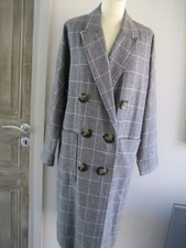 Manteau Zara Woman neuf  à carreaux gris+noir+bleu T: M