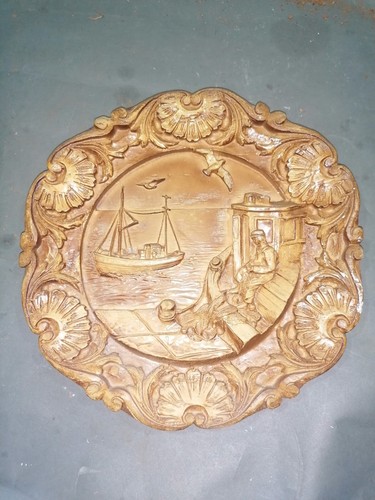 Assiette bois sculptee - assiette,
