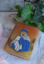 RARE ANCIENNE BOITE SAVON PATE DE VERRE EMAILLE LEGRAS NON SIGNE DECOR ORIENTAL