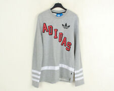 Adidas Original Homme Pullover Veste Sweat Gris Vintage Sportswear