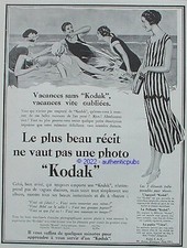 PUBLICITE KODAK APPAREIL PHOTO PELLICULE PAPIER VELOX VACANCE MER DE 1926 AD PUB