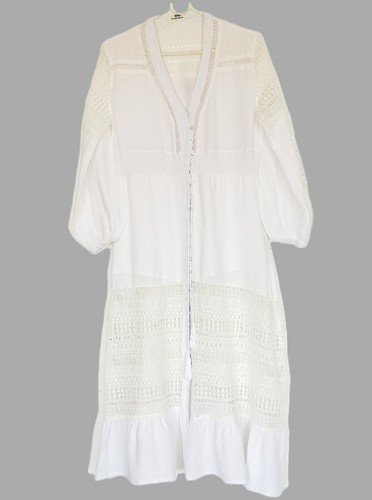 Robe longue blanche - , dentelle