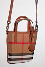 SAC EN CUIR + TOILE  TARTAN A PORTER EN BANDOULIERE OU MAIN  16 X 19 X 7 CMS