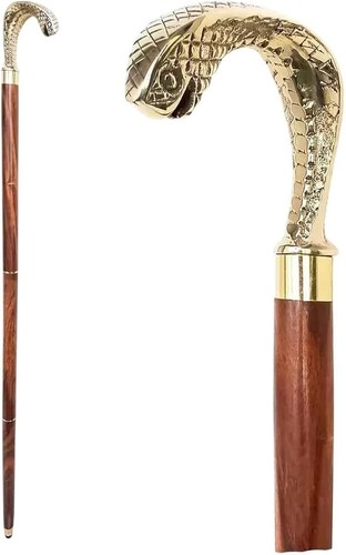 Ancienne canne pied bois - canne,