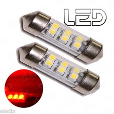 2 Ampoule Navette C9W 39 mm 39mm 6 LED  ROUGE Eclairage Habitacle Plafonnier 
