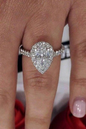 Bague fiançailles halo or - bague,