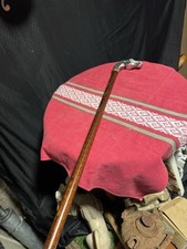 Rare canne Contrebandier pommeau bronze Argenté représentant une tête de cheval