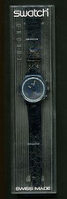 Swatch Watch 1991 Silver Star Chrono MINT New in Original Box Pkg Leather 