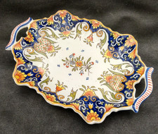 Plat à anses Desvres décor