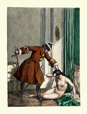 Auguste LEROUX . Casanova. les coups de bâton par la rivale ! Nu