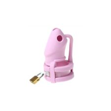 SM Fétiche - Cage de chasteté Birdlocked en Silicone 11 x 3.2 cm Rose