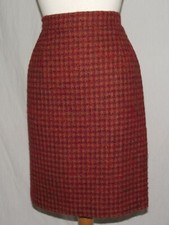 Jupe droite brique fendue 100 % laine style couture Entièrement doublée