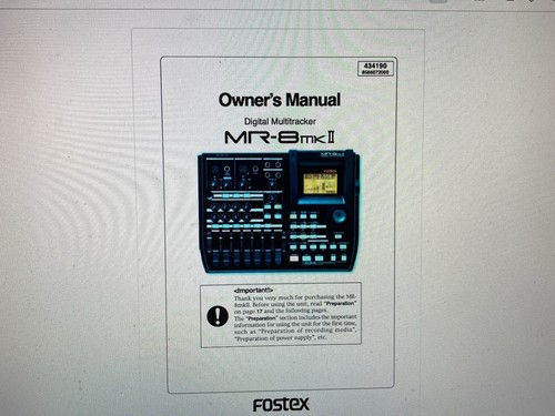 Fostex 8mk2 user manual - fostex,
