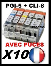 10 cartouches compatible Canon PGI-5 CLI-8 avec puces Pixma IP4500 IP 4500
