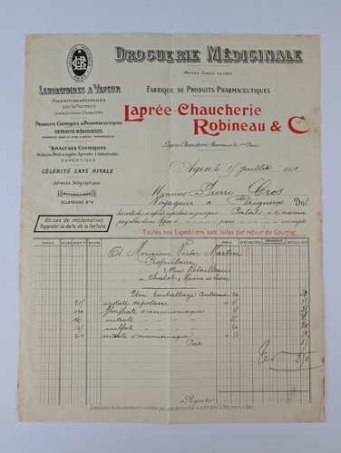 Facture ancienne 1911 - ancienne,,
