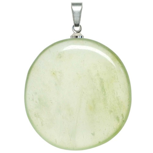 Pendentif galet plat jade - galet,