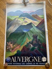 affiche originale GIROUX ANDRÉ Auvergne SNCF 1938 Beautiful original poster of t