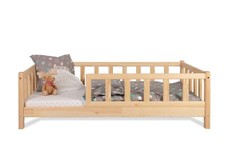 Lit enfant naturel LEO Alije en bois avec barrières de protection