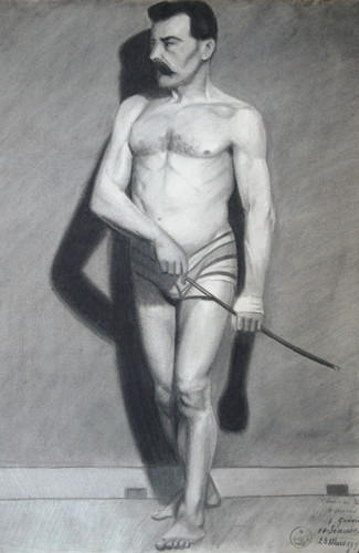 Académique dessin fusain - académique,