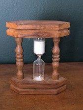 Ancien Sablier En Bois Rétro