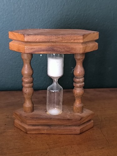 Ancien sablier bois rétro - ancien,