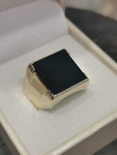 Hommes Onyx Chevalière 333er or Jaune 6,2 Grammes Taille Vintage