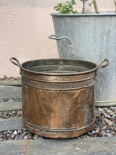 Jardinière cuivre 19eme - jardinière,