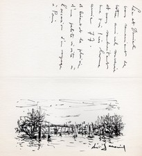 Daniel Du Janerand (1919-1990) / voiliers au mouillage / dessin original