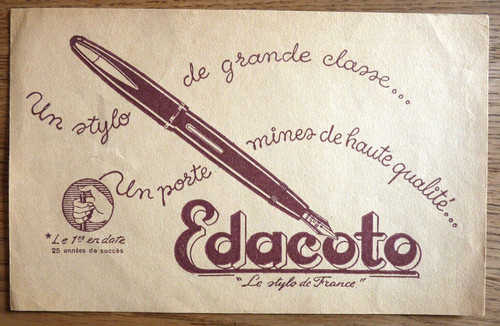 Buvard edacoto un stylo de - -,