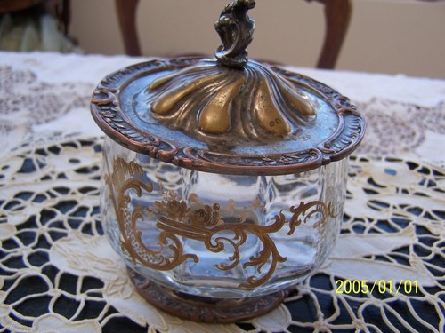 Ancien sucrier cristal avec - cristal,