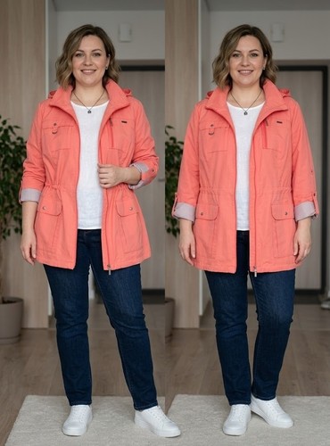 Parka femme saison corail - mi-saison,