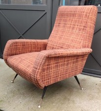 Fauteuil Vintage pieds Métal Et Laiton/fauteuil design années 1950/1960