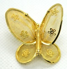 jolie broche papillon VITOS en métal doré