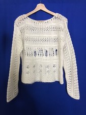 NWOT Zara Knit Mohair Blend Sweater Sz M Open Knit Ivory
