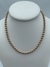 COLLIER PLAQUE OR JAUNE RAS COU BOULES 19 GRAMMES 41 CENTIMETRES  W345