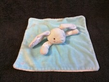 Doudou plat lapin  bleu gris