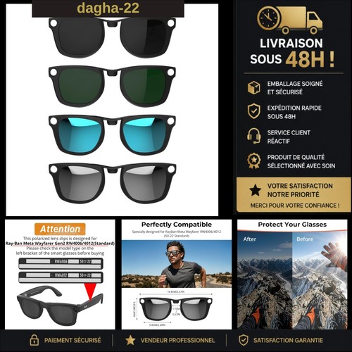 Clips polarisés hibloks pour - clips,