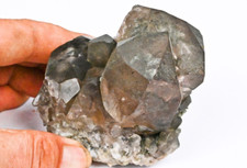 Amas de Quartz fumé avec Chlorite du Mont Blanc 408g mineraux collection France