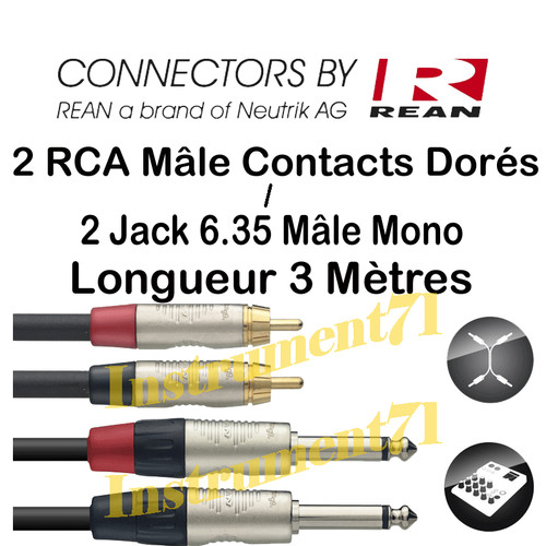 Câble rca mâle vers jack - câble,