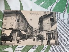 Cpa Ancienne Thonon Les Bains La Grande Rue Commerces Pharmacie Animee Vintage