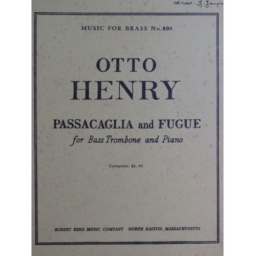Henry otto passacaglia and - henry,