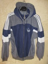 Veste ADIDAS vintage TREFOIL jacket capuche amovible 90's peau de pêche 180 L