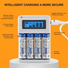 4 Slots Battery Charger With LCD Display For AA AAA Ni-MH Rechargeable Battery