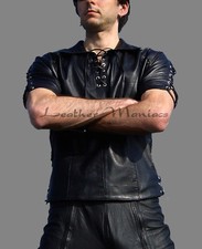 Chemise En Cuir Avec Lacets