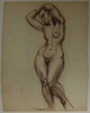 Raoul Sabourdin - Etude de Nu Femme - Pastel Craie sur Papier 1930 - 