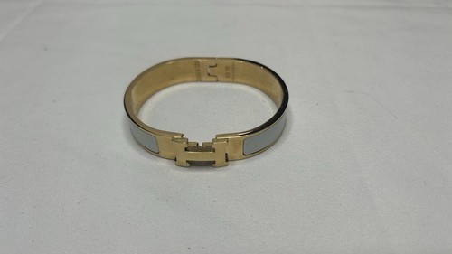 Hermes gold plate clic white - hermes,