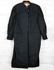 ancien grand manteau laine noir vintage elegant