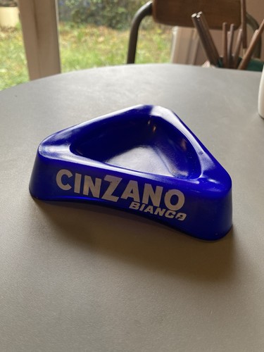 Cendrier verre bleu cinzano - verre,