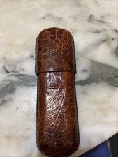 ETUI A CIGARES EN CUIR MARRON