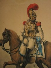 litho Bellangé,Carabinier à cheval,tirage époque 19°